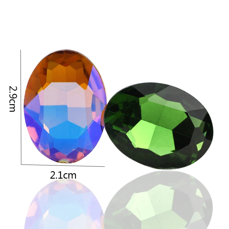 Новинка 2020New красочные стеклянные стразы цветные овальные Стразы AB не требующие