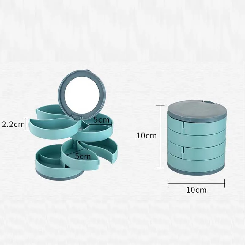 

Large-capacity Rotating Jewelry Box Necklaces Organizer Earrings Display Rings Jewelry Multi-layer Storage Box Women GiftRings