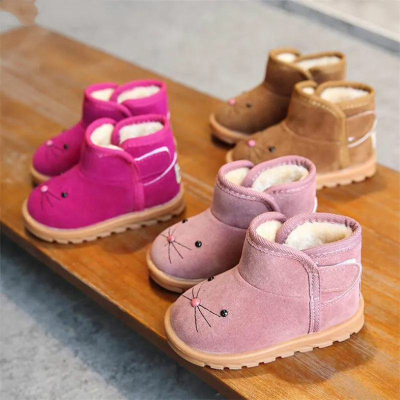 2020 зимние новые детские Мультяшные сапоги для маленьких девочек мальчиков обувь