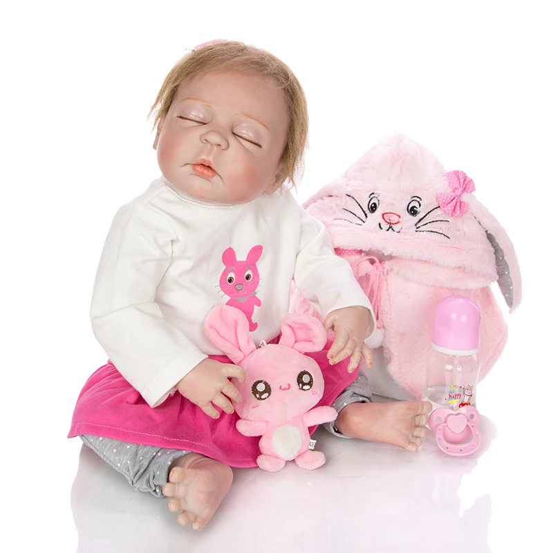 Reborn Baby Doll with Soft pink dress Like 0-3 months girl Realistic vinyl silicone boy kids Xmas Toy | Игрушки и хобби