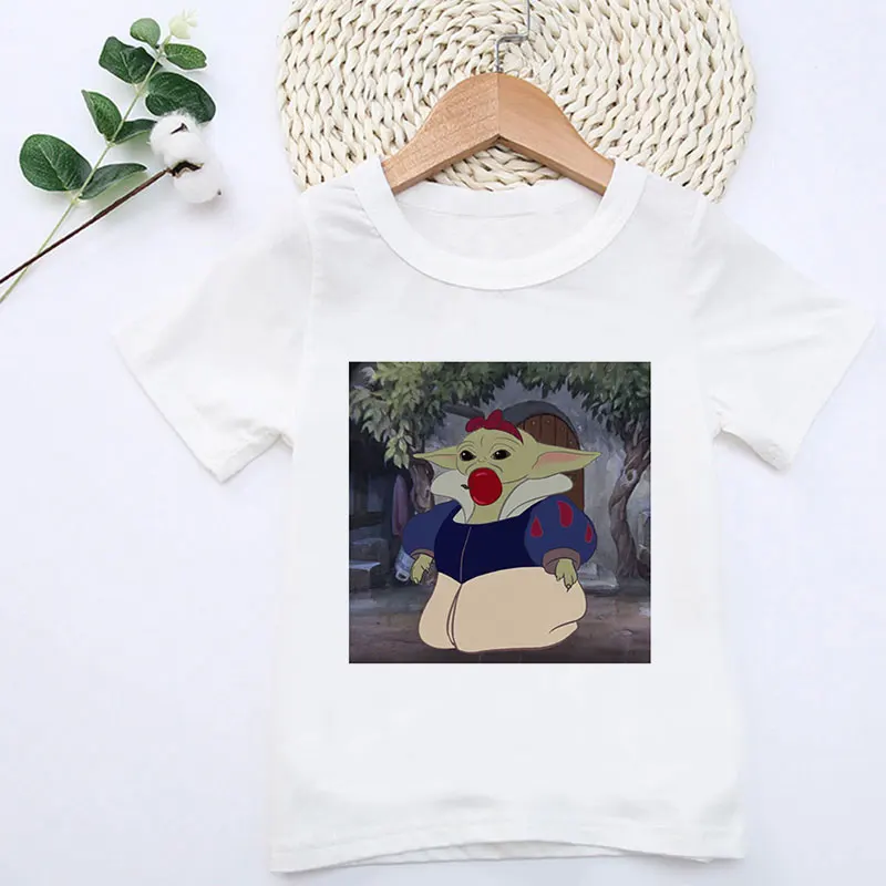 Новинка футболка в стиле Харадзюку для малышей йода летний детский костюм