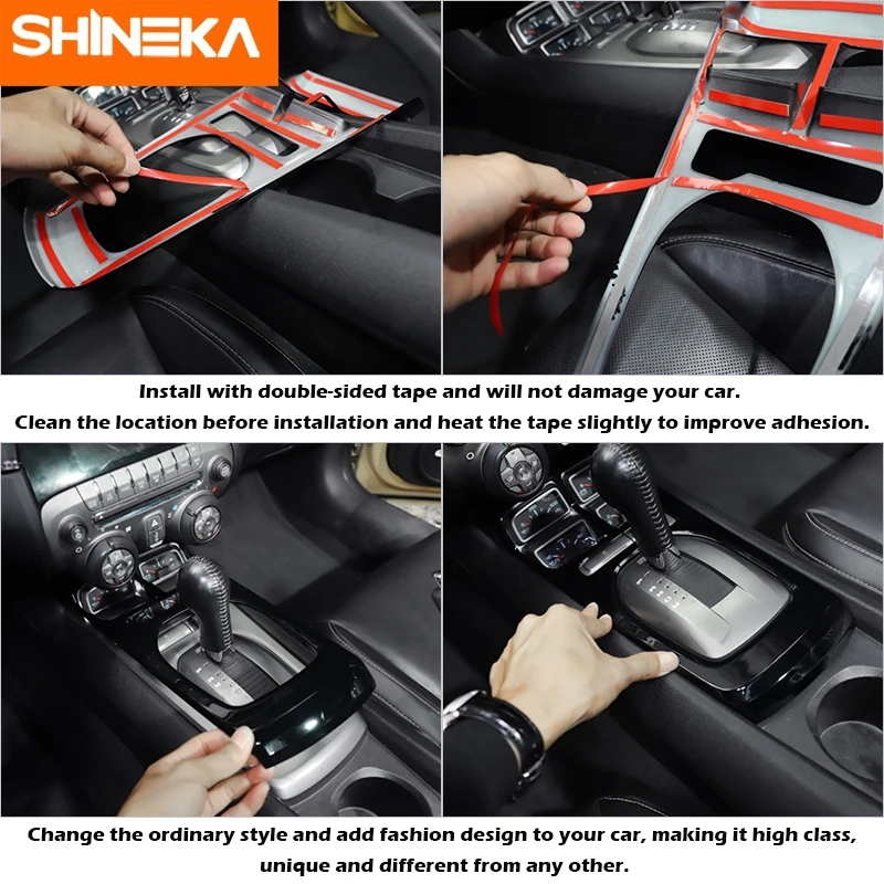 SHINEKA ABS углеродное волокно Gear отделка для переключения передач Cover Trim Stickers Kit Chevrolet
