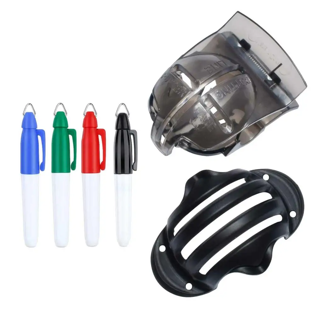 Golf Ball Triple Track 3 Line Marker Chrome Stencil +4Pcs Pen Liner Drawing Tool 6-Pcs Marking Kit | Спорт и развлечения