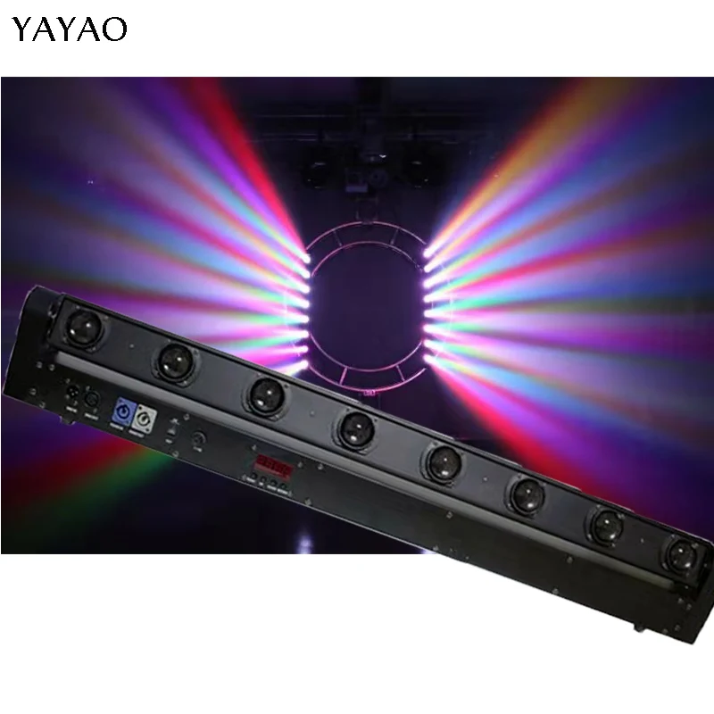 YaYaO RGBW 8X12W светодиодный движущаяся головка луч света 150 Вт с DMX512 10/38 канальный бар