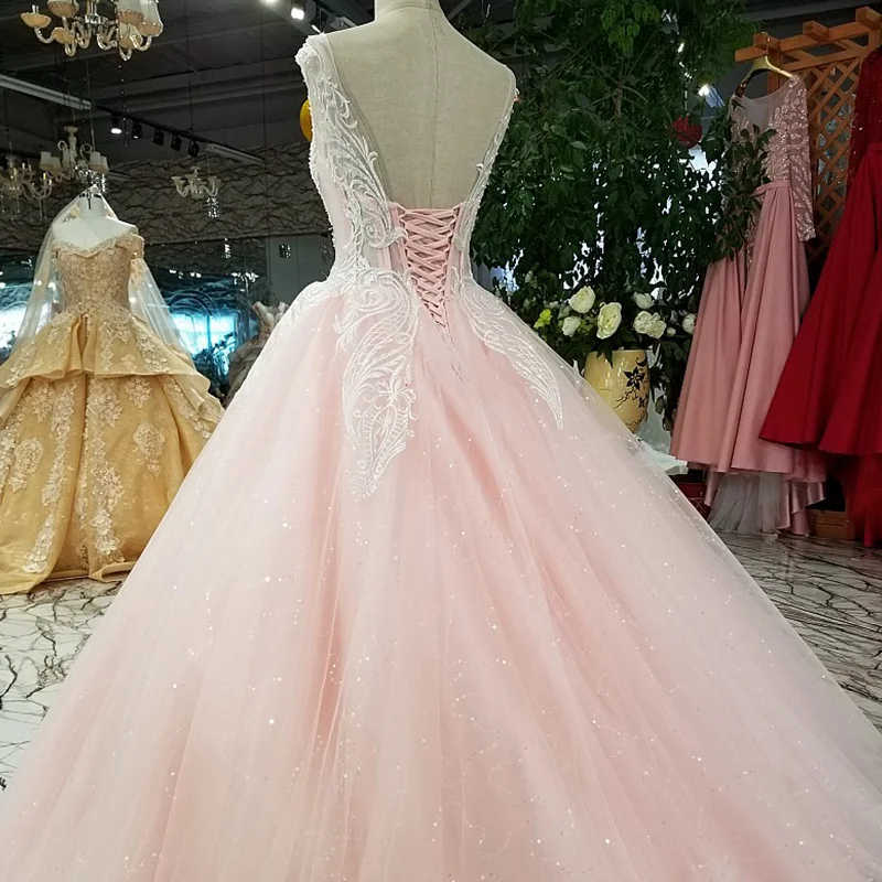 LS89880 розовый и синий A line вечернее платье o neck zipper иллюзия назад официальное для