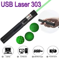 5mw 532nm green laser sight usb charge laser 303 pointer light powerful adjustable focus lazer laser pen burning