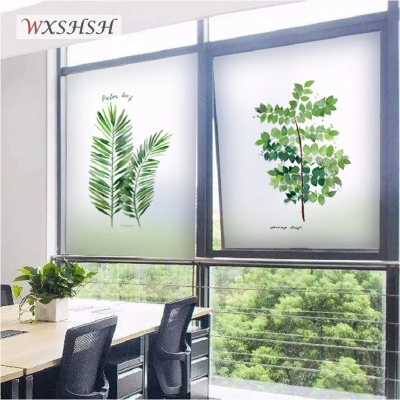 Нестандартный размер стеклянная наклейка ботанический узор защита