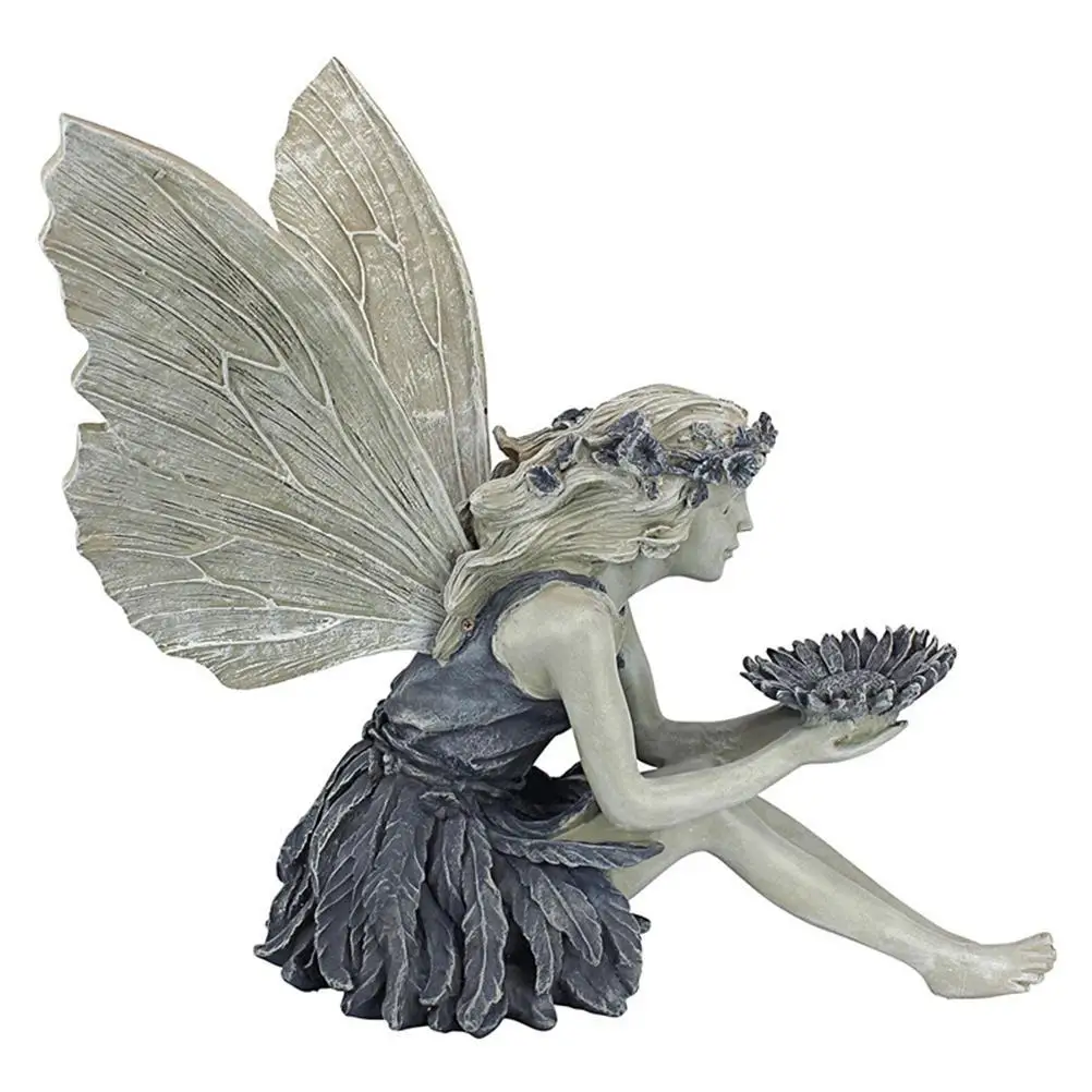 

BRANDY Fairy Sitting Garden Statue Ornament Decoration Resin Crafts Decor Accessories Home Landscaping Backyard Lawn Decoration