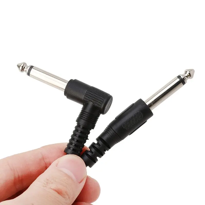 

3M/10 Feet Instrument Guitar Cable 6.35mm Straight To Right Angle Plug D2TC