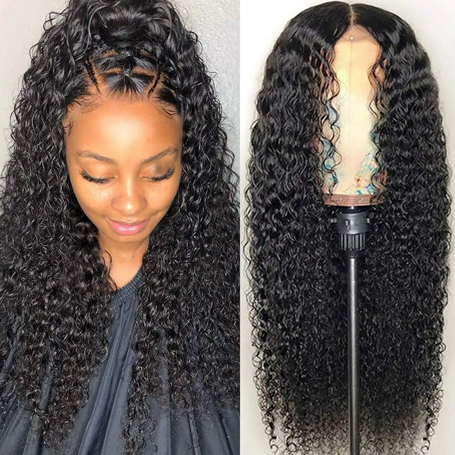 360 Lace Frontal Wig 40 inch Water Wave 13x6 Lace Front Human Hair Wig Deep Curly Glueless  Brazilian 180% Full Lace Wig