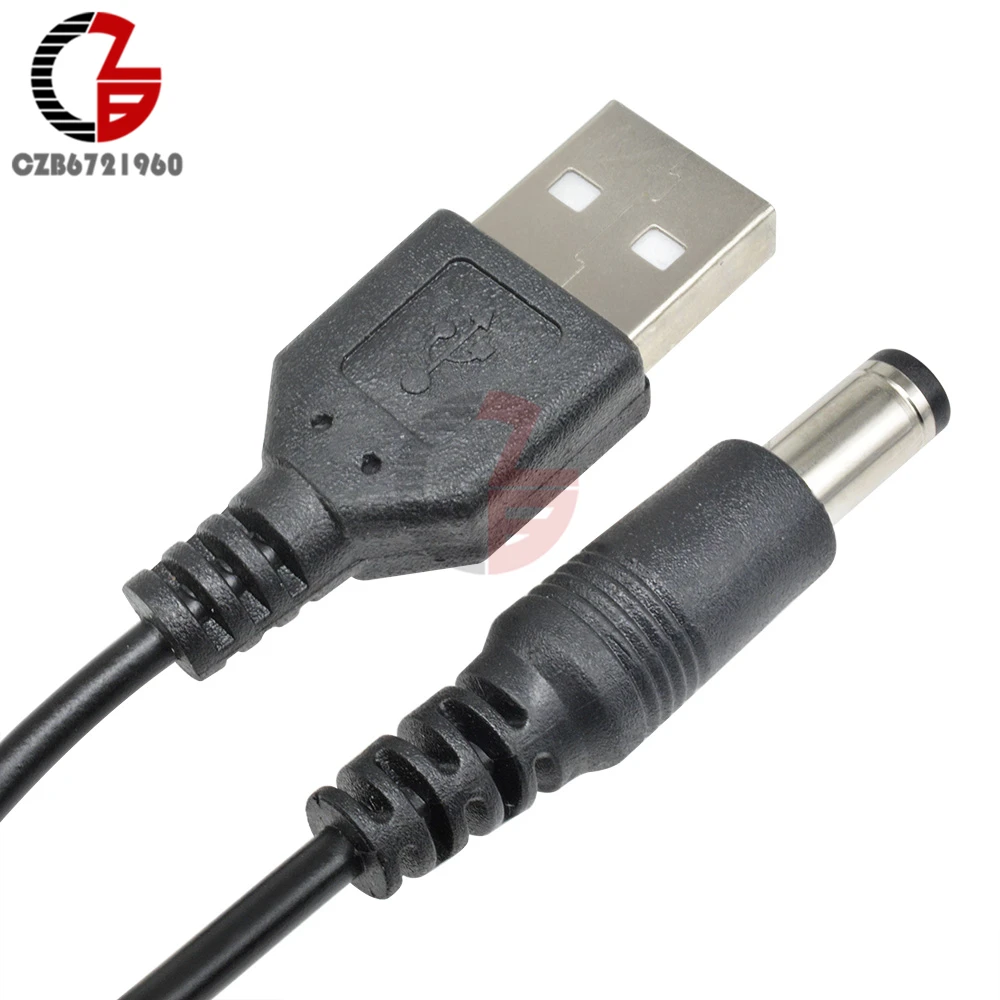 USB 2,0-DC 5,5 мм x 2,1 мм преобразователь питания Соединительный кабель DC в USB адаптер питания провод розетки вилка для зарядного устройства