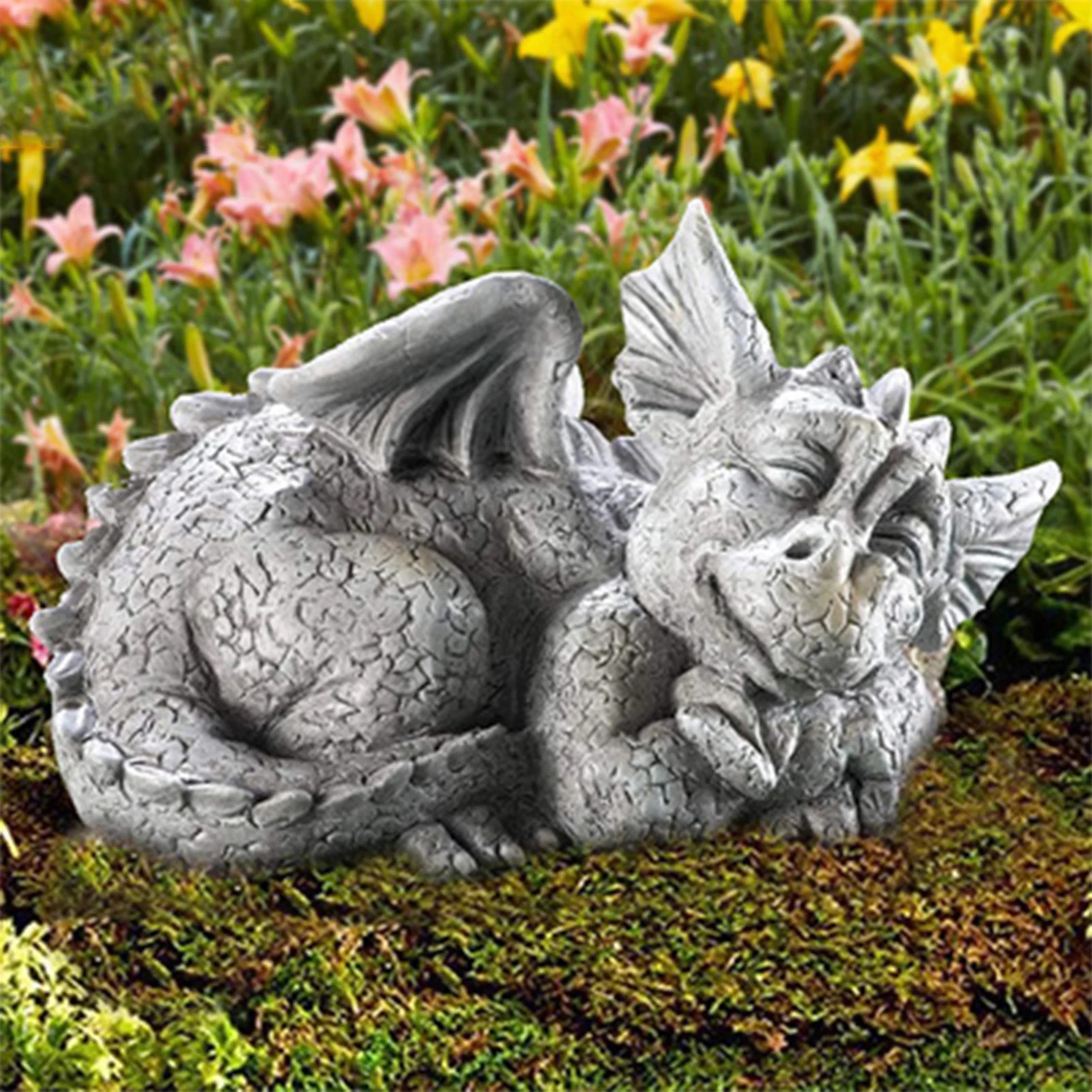 

Cute Little Gray Dragon Statue Gorgeous Stunning Garden Dragon Ornament Home And Outdoor Decoration For Garden Lawn