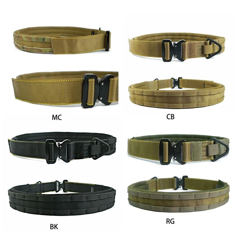 

Tactical CS Outdoor 1.8in Fighter Belt Military Army Combat Belt Outer Belt Multicam MOLLE Waistband Belt with pad