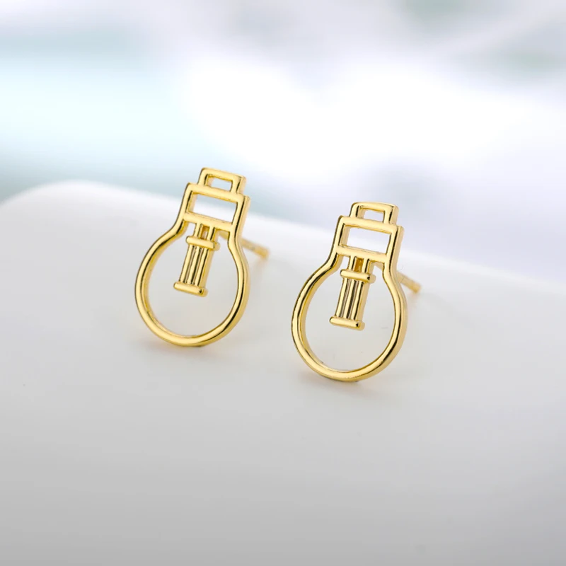

Lamp Earrings For Women Stainless Steel Simple Cute Stud Earings 2021 Trend Female Korean Fashion Jewelry Wedding Couple Gift