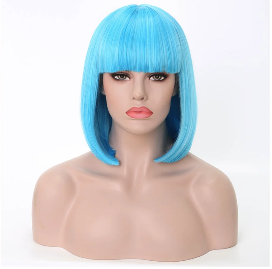 Парики из синтетических волос FREEWOMAN короткий парик с челкой прямые синтетические