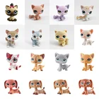 Lps pet shop, редкие стоячие игрушки, котенок с короткой шерстью, розовый #2291, серый #5, черный #994, Оригинальные фигурки кошек из старой коллекции