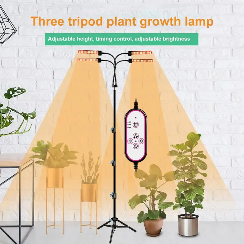 

LED Growing Lamps Remote Control Three Feet Plant Growth Lamp 80W Full Spectrum Phyto Lamp Indoor Flowers Planting Seedling Lamp