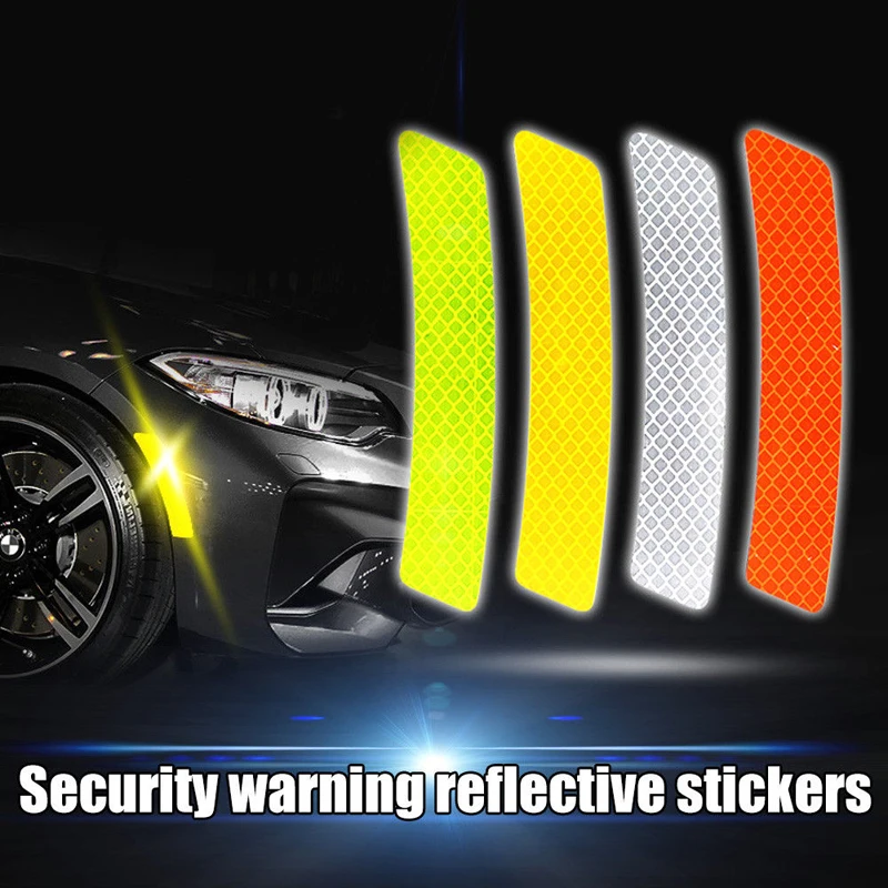 

Universal Car Wheel Brow Reflective Strips Sticker Safety Tips Signs Anti Scratch Car Body Surface Protective Accessories 2pcs