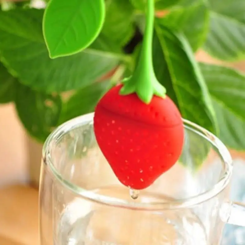 1PCS creative Strawberry Shape Tea Strainer Infuser Bag Teapot Kitchen Supplies Accessory | Дом и сад