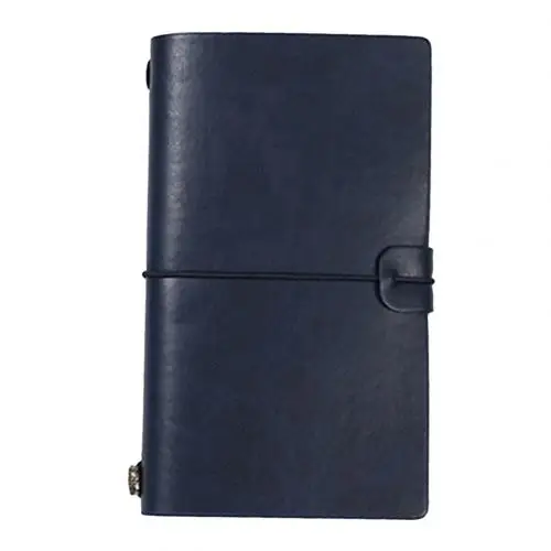 Dark Blue New Diary Notebook Agenda With Faux Leather Cover Loose Leaf Note Bookfor School Stationery or Traveler - Цвет: Dark Blue