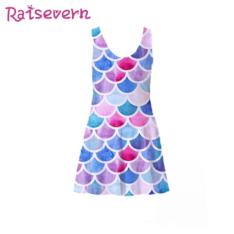 Raisvern Galaxy летнее платье для девочек с принтом цветные детские платья принцессы