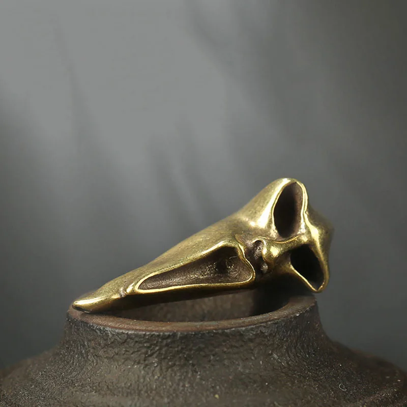 Латунный винтажный кулон в виде черепа и лица для ожерелья медный Забавный