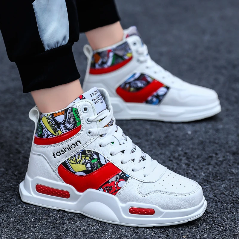 

Women Anti-skid High-top Couple Shoe Kids Graffiti Basketball Boots Men Winter Basketball Shoes Cushioning Basketball Sneakers