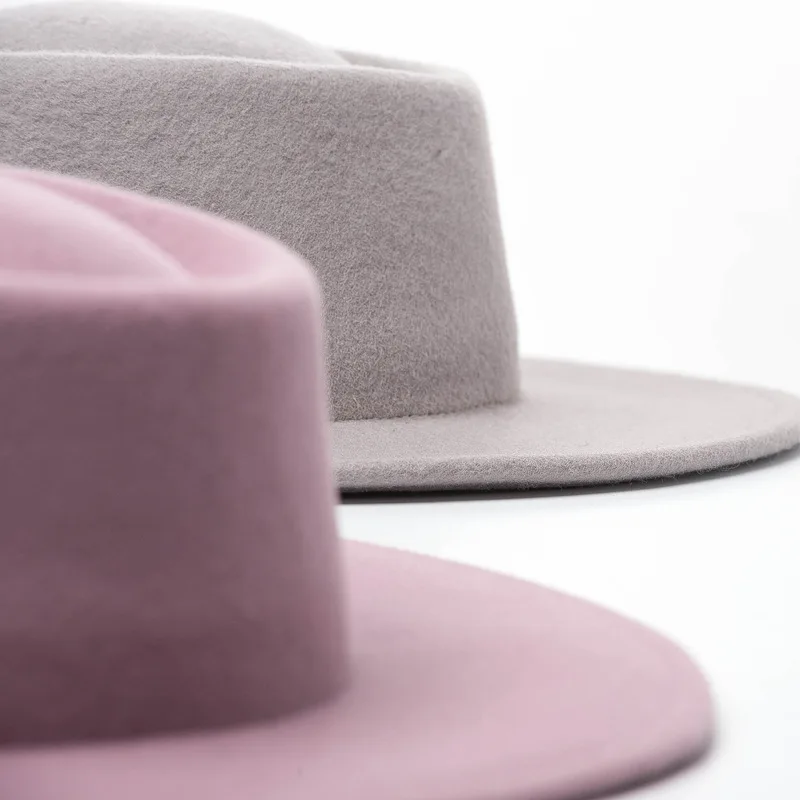 01907-HH8124 британский стиль Зимняя шерстяная шляпа Fedora разных цветов для мужчин и женщин шерстяная шляпа