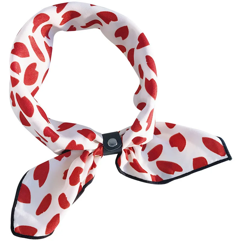 Женский атласный шарф элегантный узкий платок в стиле ретро из шелка маленькая