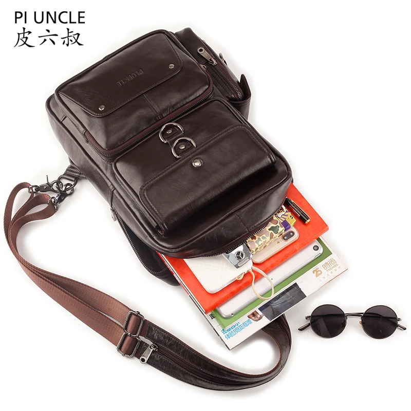 Мужской рюкзак из натуральной воловьей кожи с плечевым ремнём |