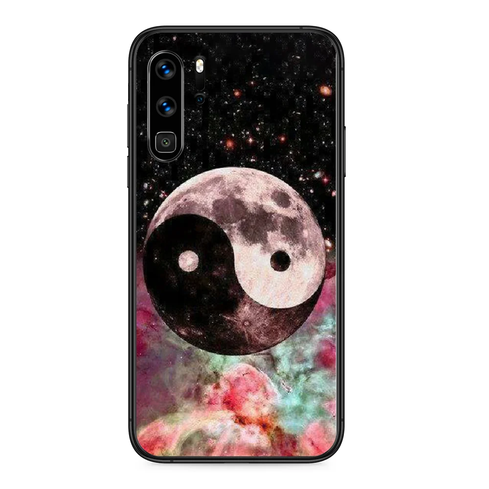Yin Yang чехол для телефона с принтом граффити рыбы Huawei P 9 Smart 10 20 30 40 8 Lite Mini Z 2019 Pro black