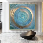 Абстрактная синяя картина маслом на холсте скандинавские плакаты и принты куадросы настенные художественные картины для гостиной