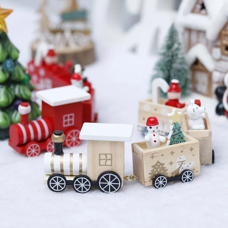 

Creative Wooden Train Sesktop Decoration Ornaments Children Holiday Gifts Christmas Gifts