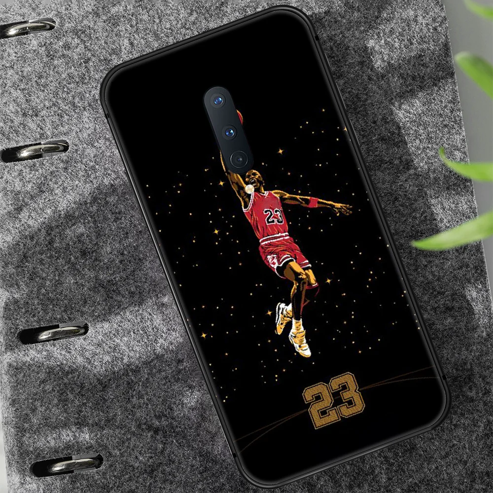

basketball star Jordan 23 Phone Case Cover Hull For 1+ Oneplus 5T 6 6T 7 7T 8 8T Pro black Back Pretty Funda Luxury Cover