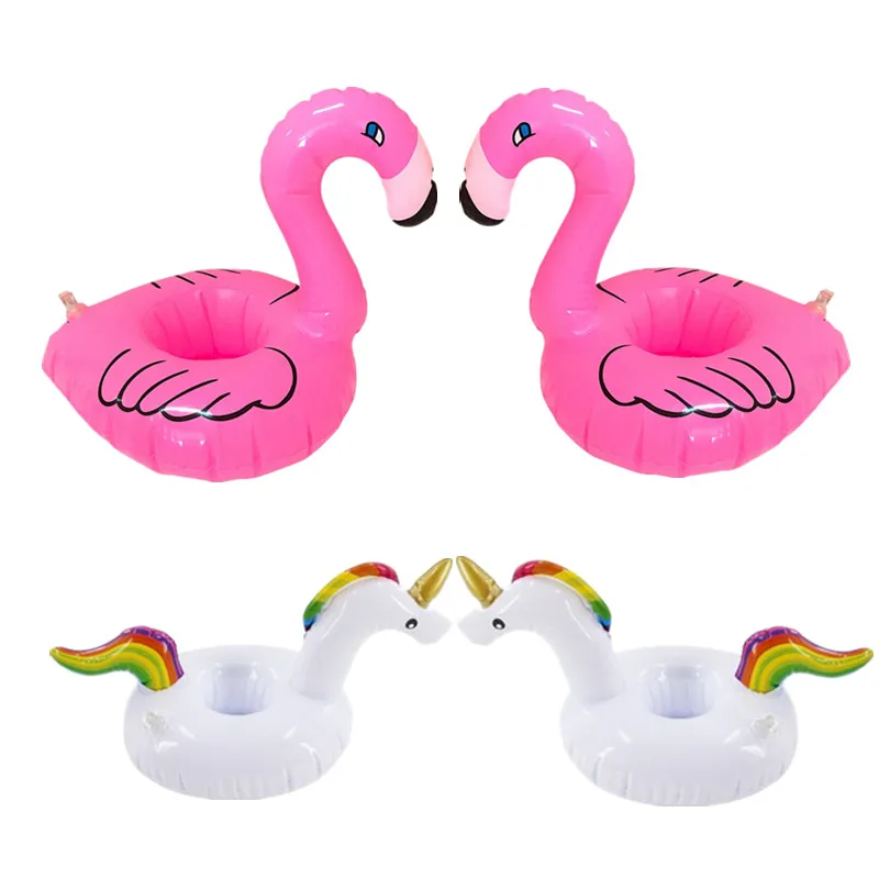 Flamingo Inflatable Drink Holder Unicorn Air Mattresses for Cup Holder Floating Coasters for Pool Party Water Fun Kids Bath Toys