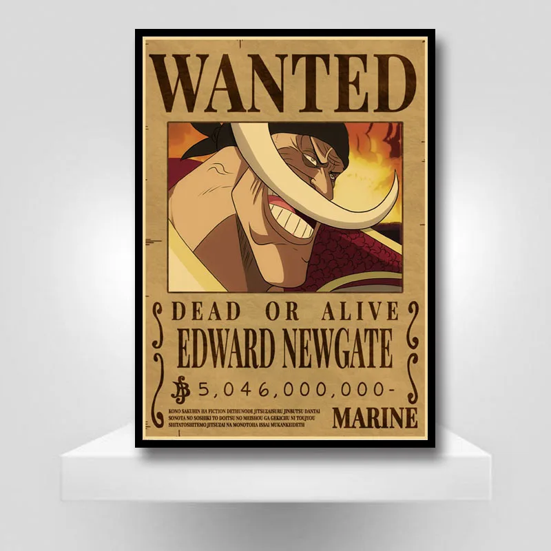 

Home Decor Wall Stickers Retro Kraft Paper One Piece Wanted Posters Anime Luffy Poster and Prints Bar Cafe Decorative Painting