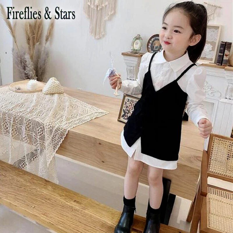 Весенне-осеннее платье-блузка для девочек длинная рубашка малышей Топы детей