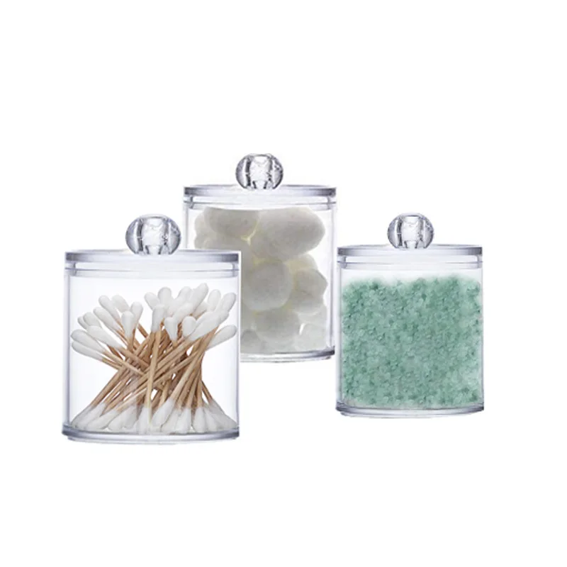 Органайзер для макияжа хлопковые подушечки акриловый круглый контейнер