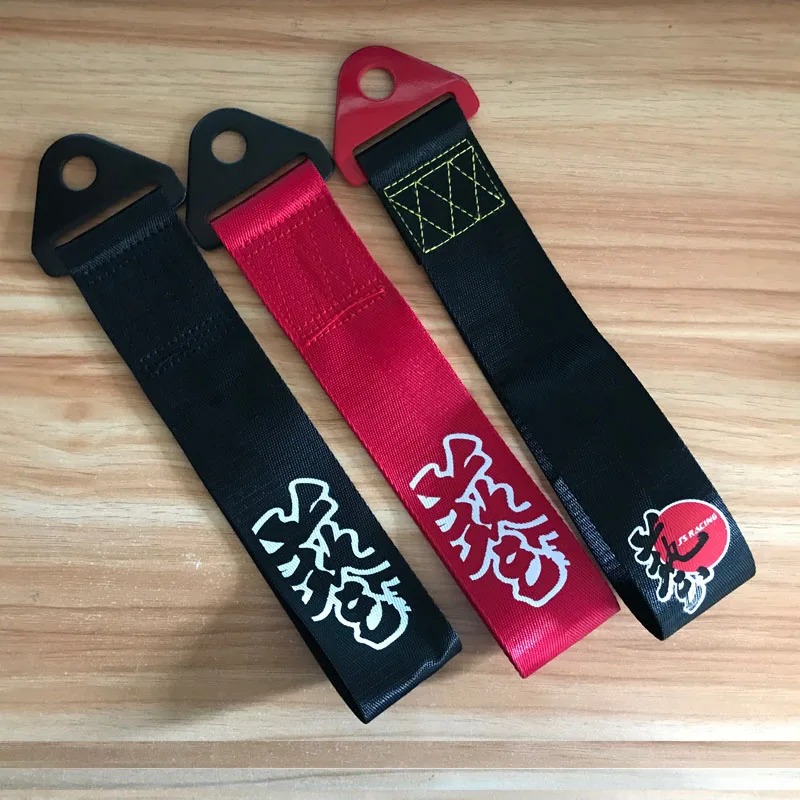 

JDM Js racing emblem Japanese text Car tow belt for Honda civic typeR b18c ek9 gk5 TOYOTA Nissan Mitsubishi KIA Bmw accessories