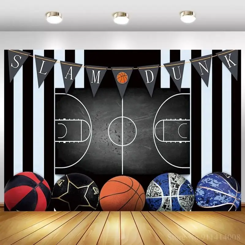 

Big Basketball Brown Wood Board Photography Backgrounds Children Boy Birthday Family Party Dinner Table Backdrops Decor Supplies