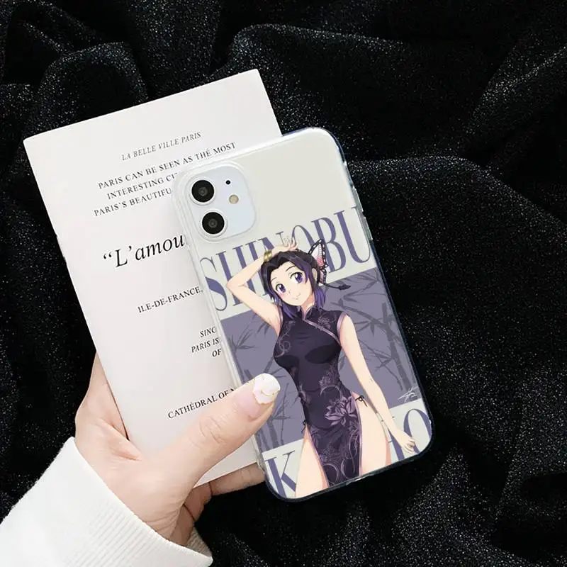 

Demon Slayer Anime Kimetsu No Yaiba Phone Case Transparent for iPhone 6 7 8 11 12 s mini pro X XS XR MAX Plus cover funda shell