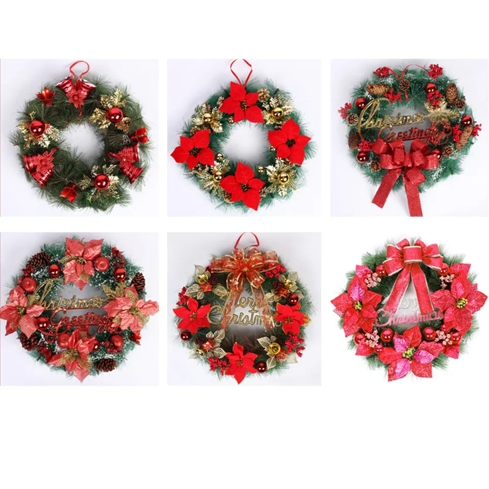Венки для передней двери красивый Рождественский лист вечеринки осенний дверной
