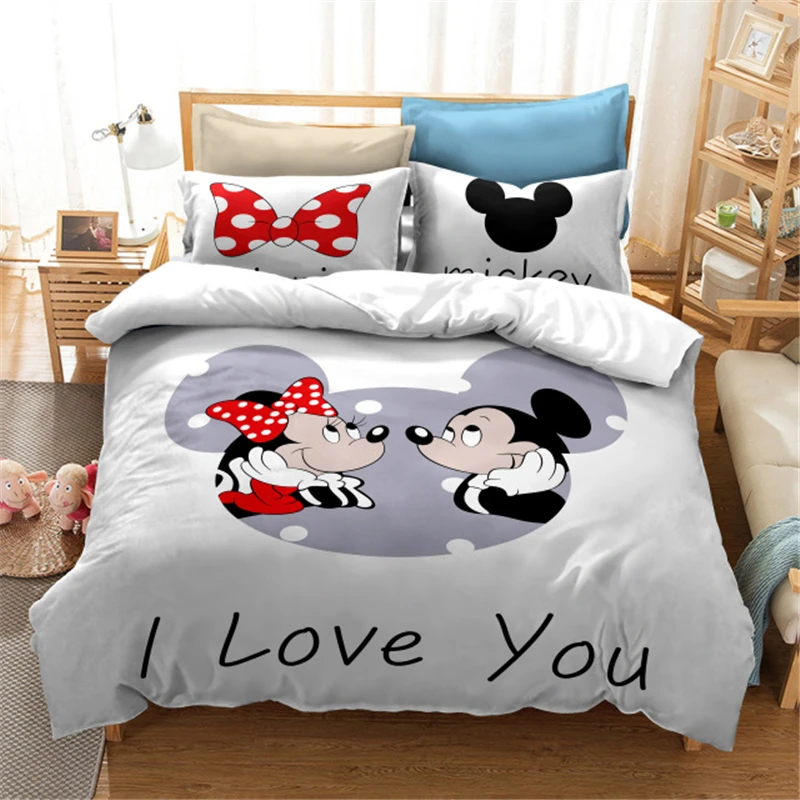 

Disney Mickey Bedding Set Polyester Kids Duvet Cover Bed Sheet Pillowcase Children Gift Bed 1.2m 1.5m
