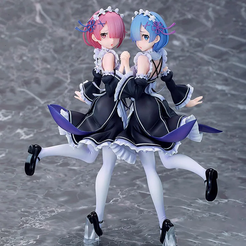 Аниме Фигурки действий PVC коллекция японских игрушек модели Re: Zero Starting Life in Another World Rem & Ram Twins Ver.