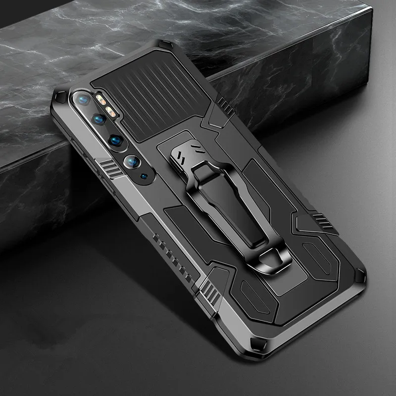 

Shockproof Phone Case For Xiaomi Poco X3 Note 10 10T Pro Lite NFC Rugged Armor Aluminum Magnetic Stand Metal Anti-fall PC Cover