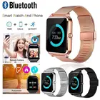 Затем мужские часы поддерживают Вызов камеры SMS напоминание монитор сна SIM TF карта для ремешок из нержавеющей стали с женскими умными часами