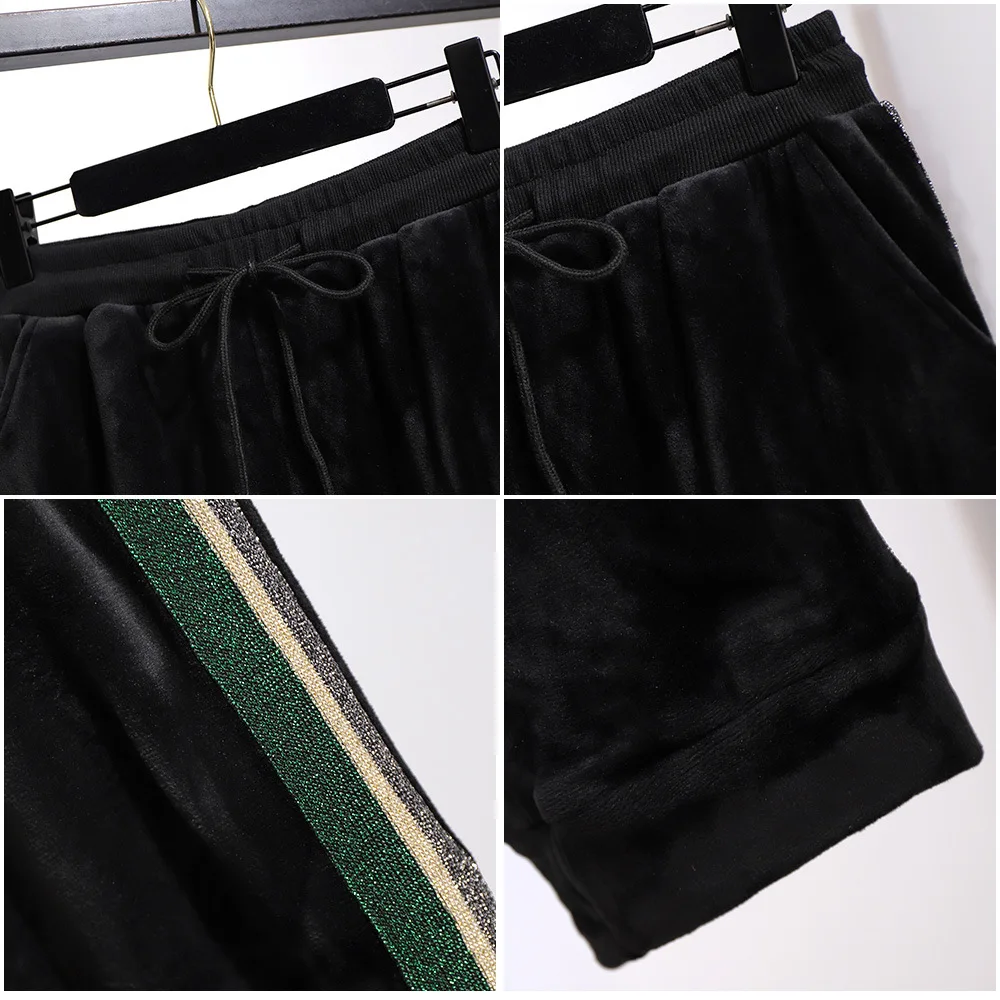 

2021 autumn winter plus size sports pants for women large thick velvet wool casual loose keep warm long trousers 4XL 5XL 6XL