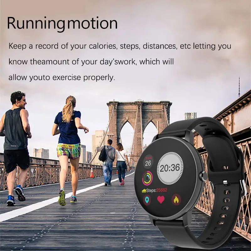 

2020 New fashion Fitness smart watch sports Waterproof For iPhone/Android smartwatch men women Heart rate Blood pressure tracker