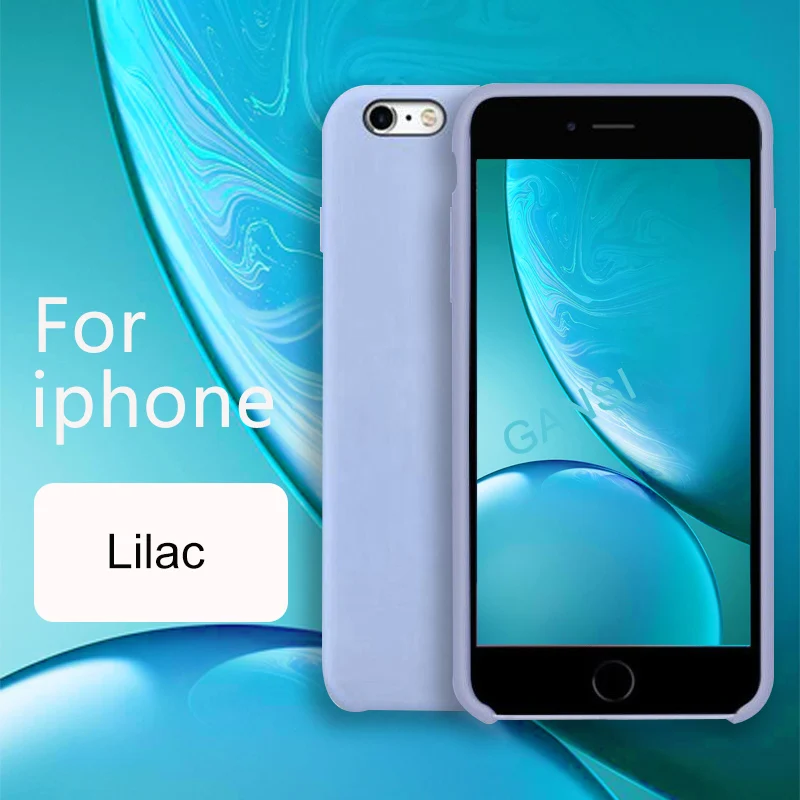 Lilac Официальный силиконовый чехол для iPhone 11 Pro MAX XR X Xs MAX чехол s для apple iPhone 7 8 Plus 6 6s 5 5S SE чехол с логотипом - Цвет: Lilac