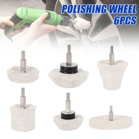 6 pcs buffing pad polishing wheel kits with 3pcs rouge compound with 14 inch handle for manifold aluminum stainless steel